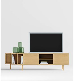 Natúr színű TV-állvány tölgyfa dekorral 189x50x44 cm Shift – Woodman