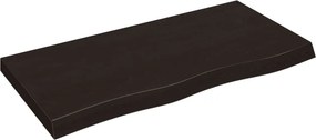 vidaXL sötétbarna kezelt tömör tölgyfa fali polc 100x50x(2-6) cm