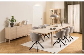 Bővíthető étkezőasztal tölgyfa dekoros asztallappal 100x200 cm Linley – Actona