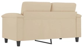 kétszemélyes krémszínű mikroszálas szövetkanapé 120 cm