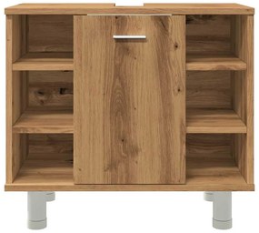 Fürdőszobai szekrény kézműves tölgy 60x32x53,5 cm műszaki fa
