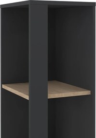 Polcos tároló könyvespolc 36x36x180cm fekete KH09-1