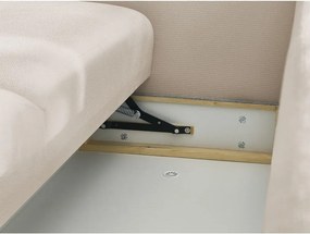 Bézs kinyitható-tárolóhelyes kanapé 265 cm Ezechiel – Bobochic Paris