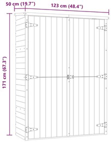 kerti impregnált fenyőfa szerszámoskamra 123 x 50 x 171 cm