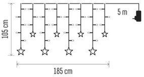 LED karácsonyi fényfüggöny 115xLED/1,35W 6,85x1,05 m meleg fehér