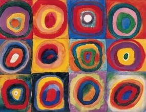 Művészeti nyomat Color Study: Squares with Concentric Circles, Wassily Kandinsky