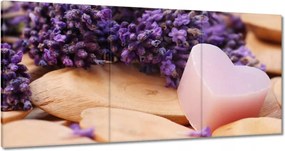 Vászonkép 180x90 Levendula szív