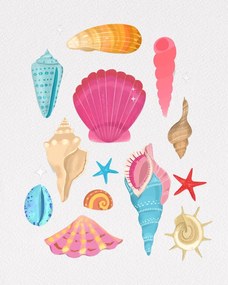 Illusztráció Seashells, Petra Lizde