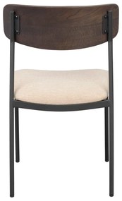 Krémszínű-sötétbarna étkezőszék szett 2 db-os Maymont – Rowico