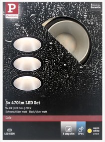 Paulmann 93408 - KÉSZLET 3xLED/6,5W IP44 Dimmelhető fürdőszobai lámpa COLE 230V