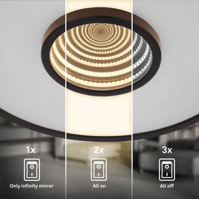 Briloner 3847015 - TORO LED mennyezeti lámpatest LED/18W/230V Ø 42 cm fekete