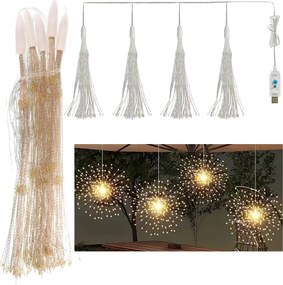 LED-es függőlámpák Usb vezetékek Tűzijáték Kerti világítás dekoráció