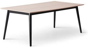 Fekete-natúr színű bővíthető étkezőasztal tölgyfa dekoros asztallappal 100x210 cm Meza – Hammel Furniture