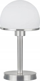 Éjjeli asztali lámpa ezüst nikkel üveg félgömb fehér 35 cm Trio