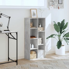 betonszürke szerelt fa könyvespolc 50x25x105 cm
