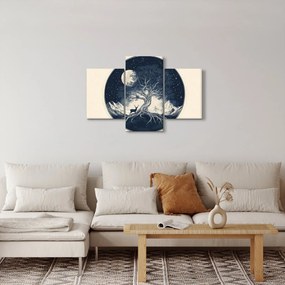 Kép – Mágikus fa szarvassal I. (90x60 cm)