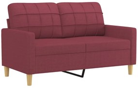 kétszemélyes bordó szövet kanapé 120 cm