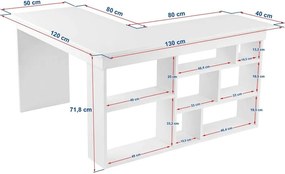 Íróasztal diófa dekorral 120x130 cm Vesper – Kalune Design