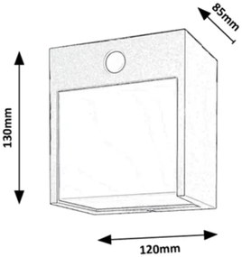 Rabalux 7478-LED kültéri fali lámpa mozgásérzékelővel BALIMO LED/12W/230V IP44