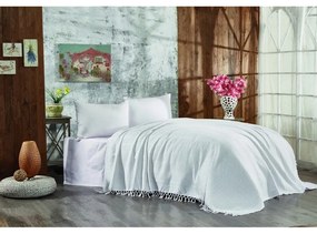 Fehér pamut ágytakaró franciaágyra 220x240 cm Lotus – Mijolnir
