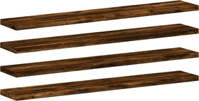 vidaXL 4 db füstös tölgy színű szerelt fa fali polc 60 x 10 x 1,5 cm