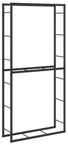 tűzifa állvány Fekete 100x30x209 cm Acél