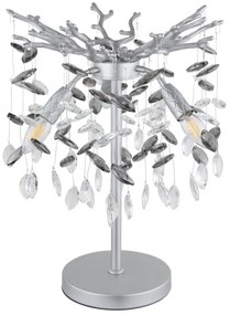 Globo 64138TS - QUEENA asztali lámpa 3x E14/40W/230V, ezüstszínű