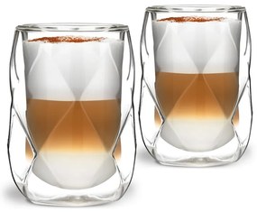 Geo 2 db-os duplafalú lattés pohár készlet, 350 ml - Vialli Design