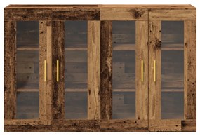 Fali szekrények 2 db Régi fa 69,5x34x90 cm Műanyag fa