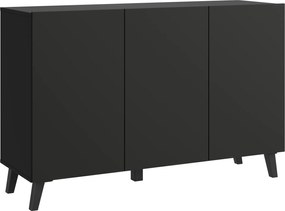 Phuket komód 120 cm 3 ajtós fekete grafit, sideboard, csendes ház