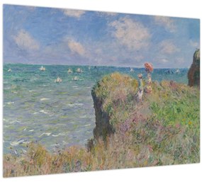 Üveg kép - Claude Monet, Cliff Walk at Pourville, reprodukciók (70x50 cm)