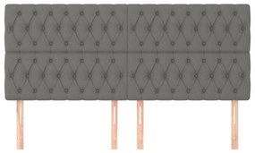 4 db sötétszürke szövet fejtámla 90x7x78/88 cm
