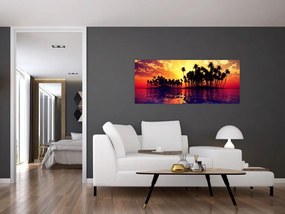 Egy sziget képe naplementekor (120x50 cm)