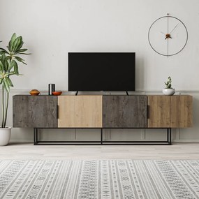 Natúr színű TV-állvány tölgyfa dekorral 200x55 cm Titan – Marckeric