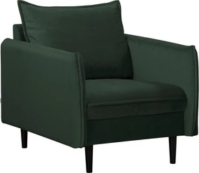 Sötétzöld bársony fotel Juli – Ropez
