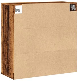 antik fa színű szerelt fa faliszekrény 80x33x80 cm