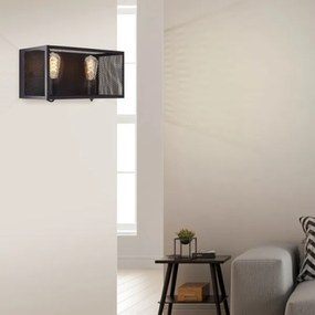 Brilliant - Fali lámpa MAZE 2xE27/40W/230V fekete
