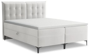 Világosszürke ágyneműtartós boxspring ágy 160x200 cm Mikana – Makamii