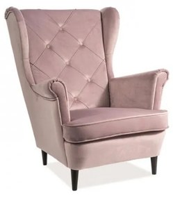Lady Velvet fotel antik rózsaszín