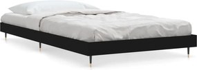vidaXL fekete szerelt fa ágykeret 90 x 200 cm