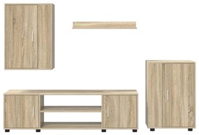 4 részes TV szekrény szett 4 pcs sonoma tölgy Faanyag
