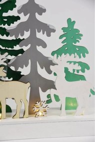 Dekoratív karácsonyi jelenet fából Erdő 5 LED elem időzítő