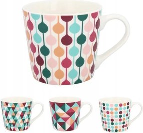 Porcelán bögre 365ml Kávé Tea Geometrikus mix minták