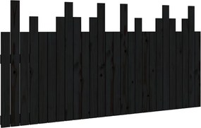 vidaXL fekete tömör fenyőfa fali fejtámla 166 x 3 x 80 cm