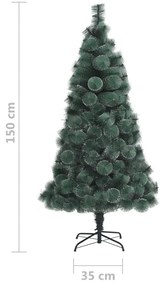zöld PET műkarácsonyfa állvánnyal 150 cm