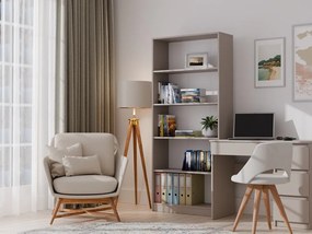 R80 polcos szekrény, könyvtartó, 80x182x30 cm, agyag színű