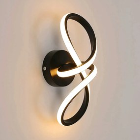 Lampa Scienna Led Lampka Nocna Kinkiet Czarna 3000K Do Salonu 1800LM 20W