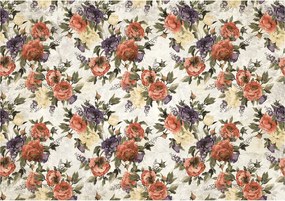 Fotótapéta Vintage Rózsa Bordó Korall Krém Vinyl 254x184 +ragasztó