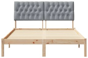 Ágykeret Kárpitozott Fejtámlával fejtámlával Barna 160 x 200 cm