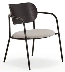 Fekete-szürke fotel kőrisfa dekorral Eclipse - Teulat